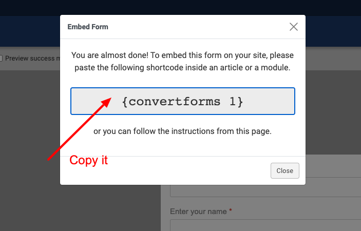 Create a contact form in Joomla - Form Builder