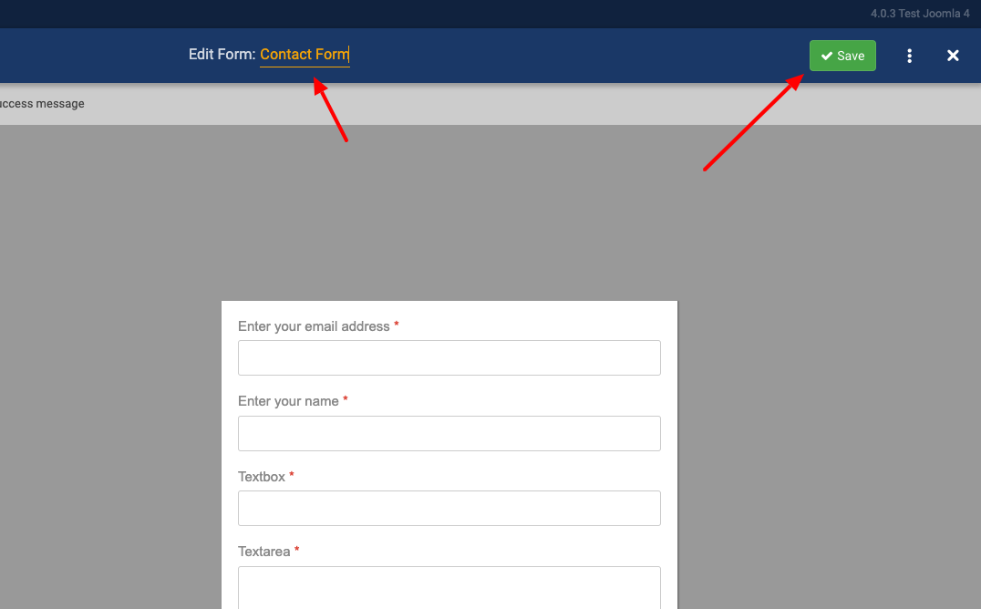 Create a contact form in Joomla - Form Builder