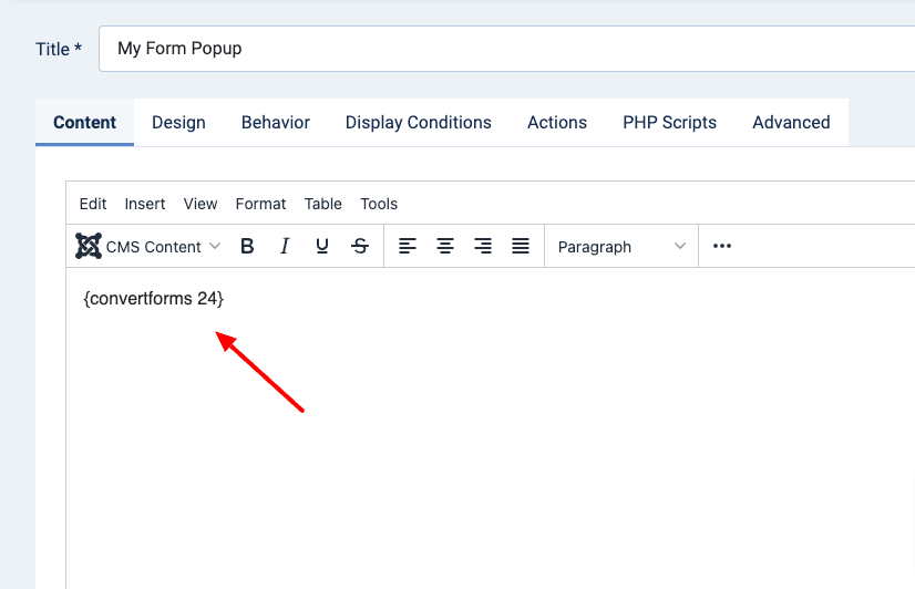 joomla form in popup2