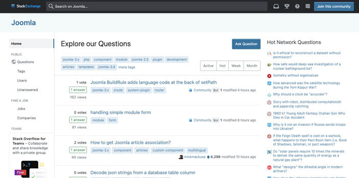 Joomla StackExchange