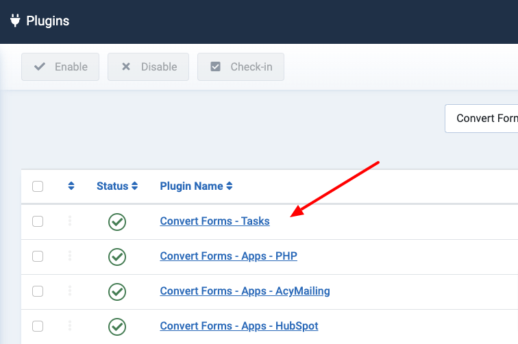 tasks plugin name