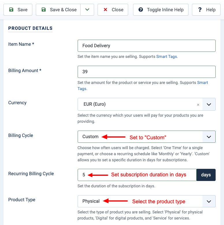 Smile Pack - PayPal Button - Accept Recurring Payments