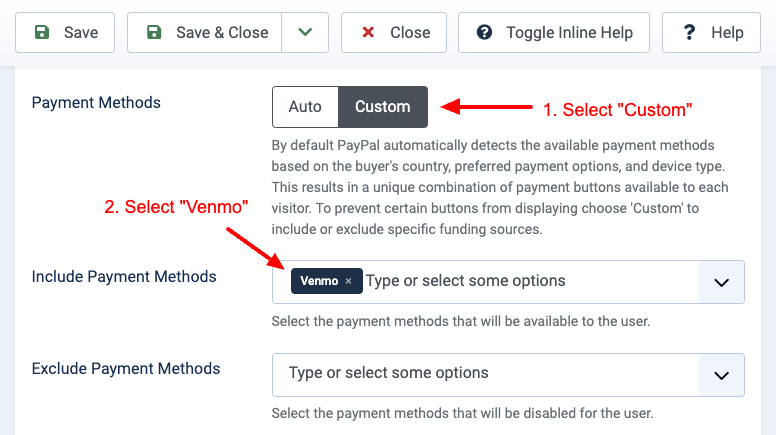 Smile Pack - PayPal Button - Venmo Configuration