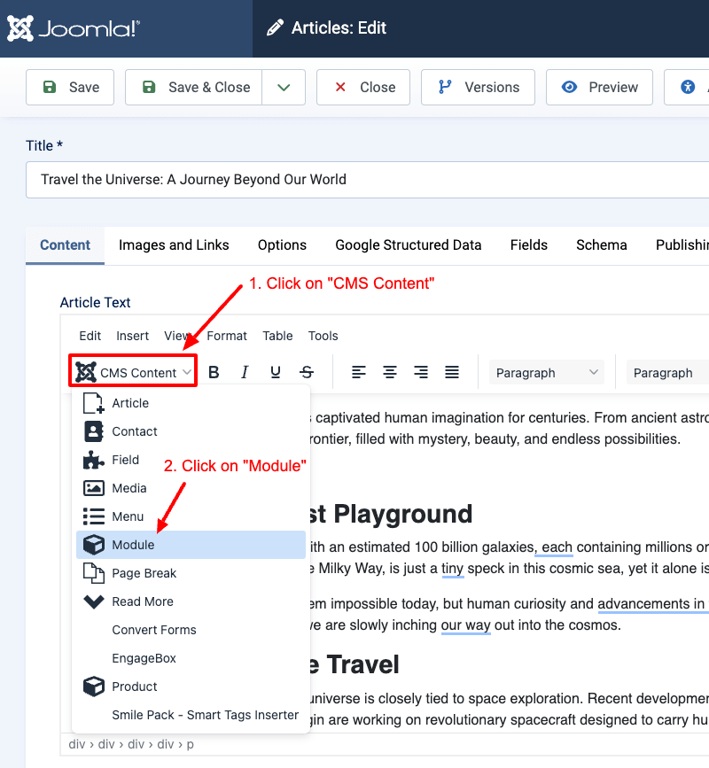 load video module in article shortcode 1