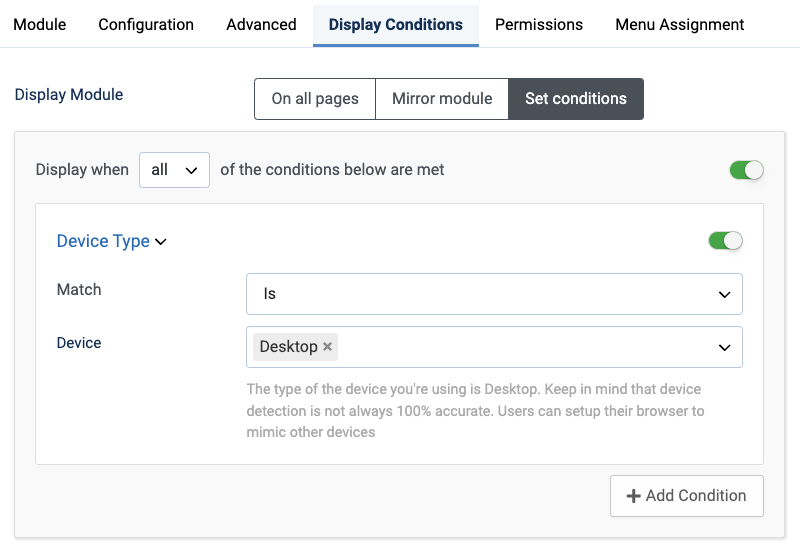 Display Conditions Familiar No-Code UI