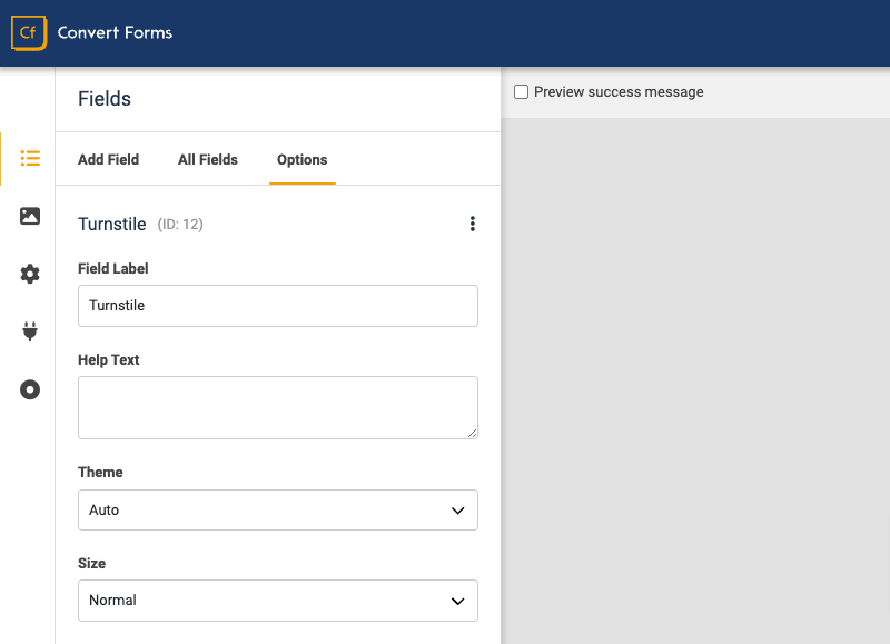 Add Cloudflare Turnstile in Convert Forms