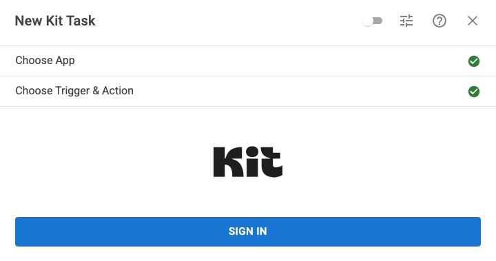 cf tasks kit connection sign in