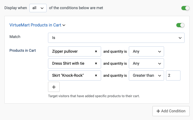 Display a Module if VirtueMart Cart Contains Specific Products