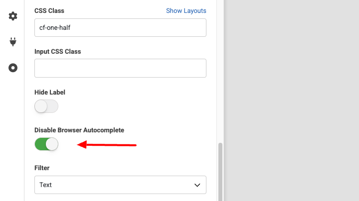 disable form field autocomplete