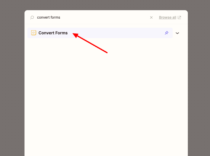 select convert forms zap