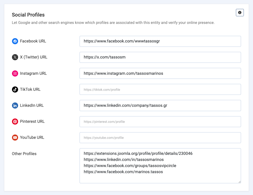 Social Profiles