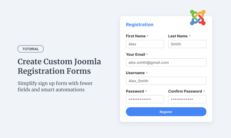 How to Simplify and Customize the Joomla Registration Form