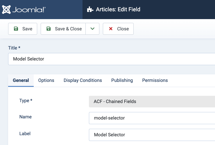 acf chained fields field settings