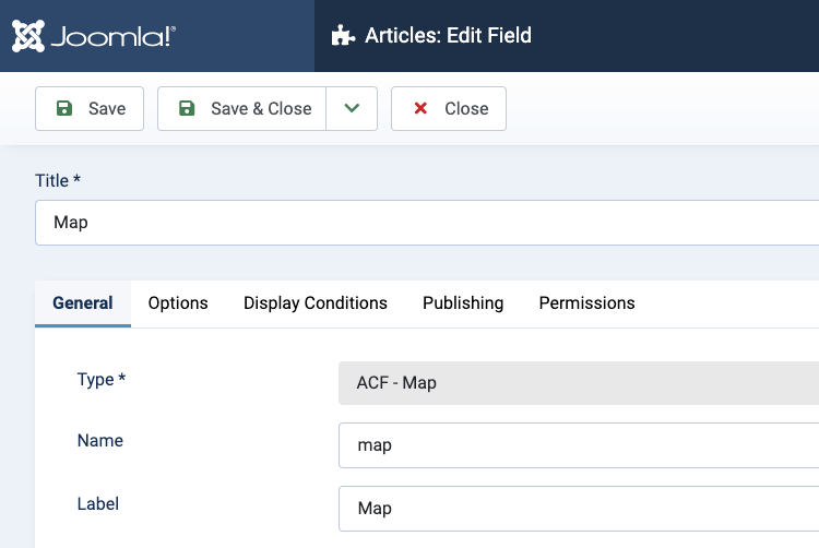 acf map field settings