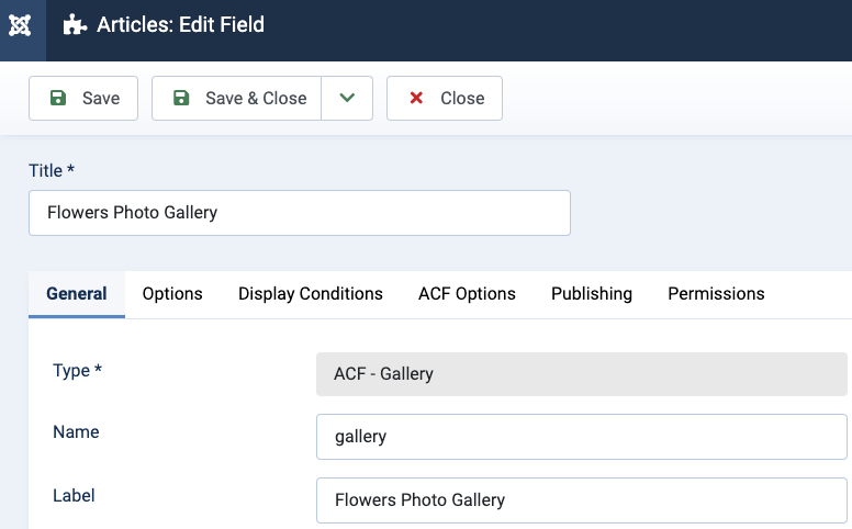 Joomla Gallery Custom Field