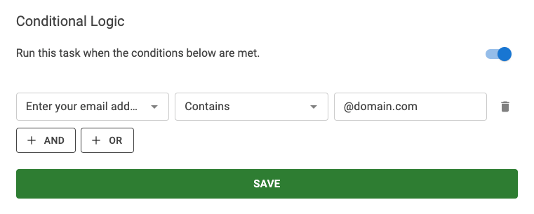 GetResponse Task Conditional Logic Example