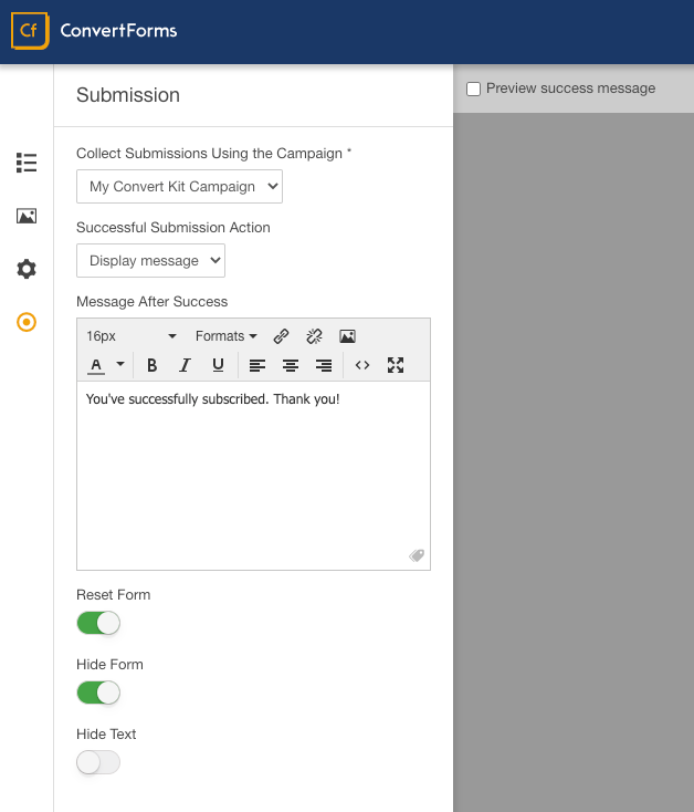 convertkit convert forms assignment