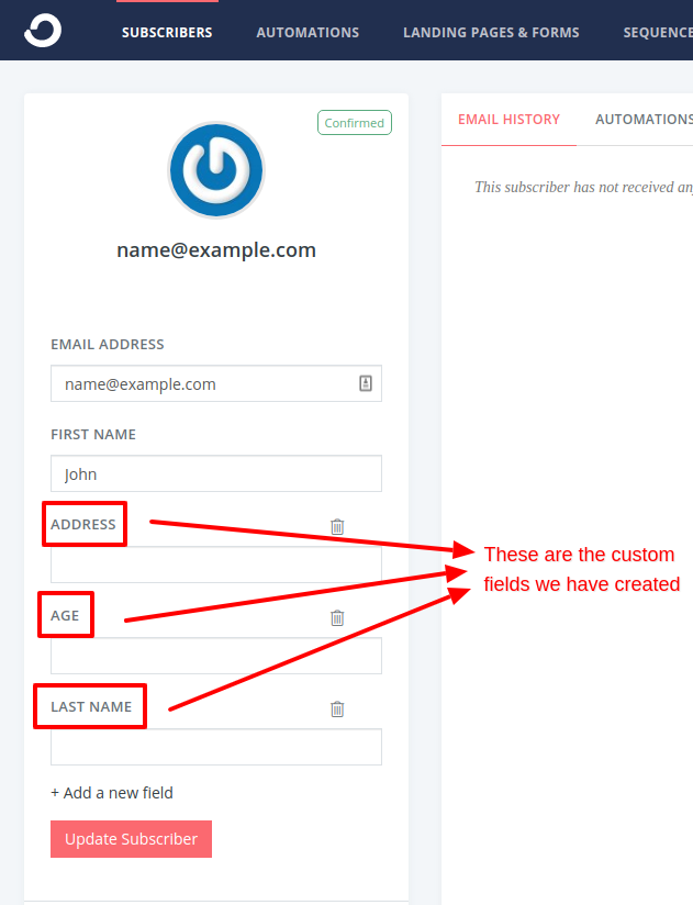 convertkit custom fields