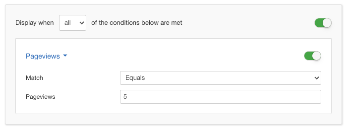 Pageviews Display Condition