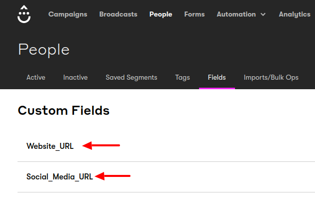 drip custom fields