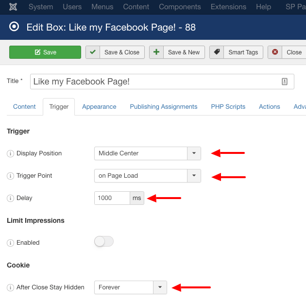 engagebox facebook like settings