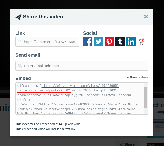 Create a Vimeo video popup for Joomla